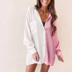 Indie Collection Vacay Collection Two Toned Button Up