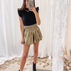 Indie Collection Adair Sparkle Shorts - Gold