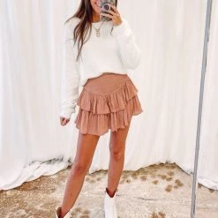 Indie Collection New Arrivals Smocked Skirt - Rosette