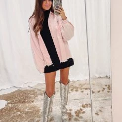 Indie Collection New Arrivals Austin Shacket - Light Pink