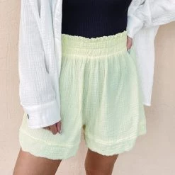 Indie Collection Lime Cover-Up Shorts Vacay Collection