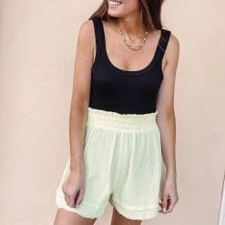 Indie Collection Lime Cover-Up Shorts Vacay Collection