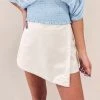 Indie Collection USA Collection Cream Faux Leather Skort
