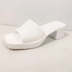Indie Collection Polly Slide Heel - White Vacay Collection