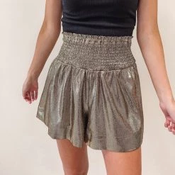 Indie Collection Adair Sparkle Shorts - Gold