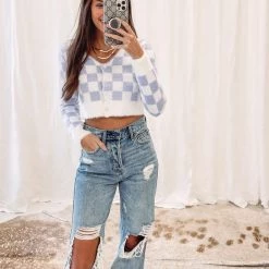 Indie Collection New Arrivals Checkered Cardigan Top