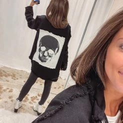 Indie Collection New Arrivals Oversized Skull Shacket