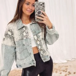 Indie Collection Snakeprint Denim Jacket