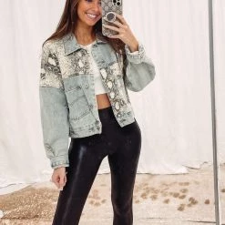 Indie Collection Snakeprint Denim Jacket