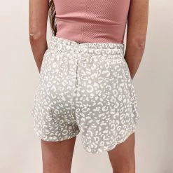 Indie Mae Clothes Taupe Leopard Lounge Shorts