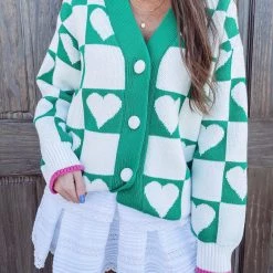 Indie Collection Heart Knit Jacquard Cardigan New Arrivals