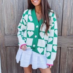 Indie Collection Heart Knit Jacquard Cardigan New Arrivals