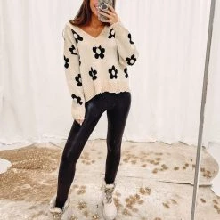 Indie Collection Multi Daisy Sweater