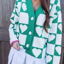 Indie Collection Heart Knit Jacquard Cardigan New Arrivals