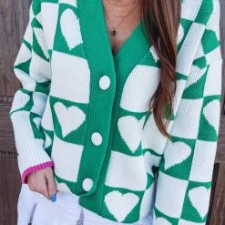 Indie Collection Heart Knit Jacquard Cardigan New Arrivals