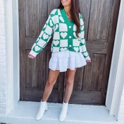 Indie Collection Heart Knit Jacquard Cardigan New Arrivals