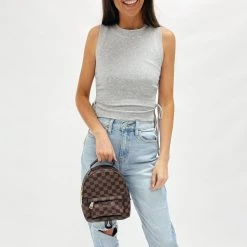 Indie Mae Checkered Mini Backpack Handbags