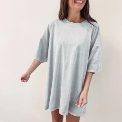 Indie Mae Oversized Distressed Tee