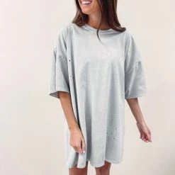 Indie Mae Oversized Distressed Tee