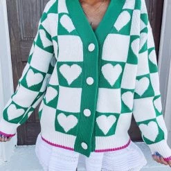 Indie Collection Heart Knit Jacquard Cardigan New Arrivals