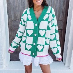 Indie Collection Heart Knit Jacquard Cardigan New Arrivals