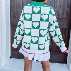 Indie Collection Heart Knit Jacquard Cardigan New Arrivals