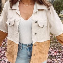 Indie Collection Two Toned Tan Cord Jacket