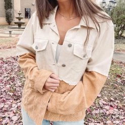 Indie Collection Two Toned Tan Cord Jacket