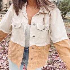 Indie Collection Two Toned Tan Cord Jacket