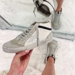 Indie Collection Off White Mid Top Sneakers