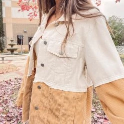 Indie Collection Two Toned Tan Cord Jacket