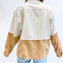 Indie Collection Two Toned Tan Cord Jacket