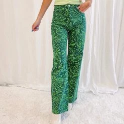 Indie Collection Green Printed Pants New Arrivals