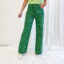 Indie Collection Green Printed Pants New Arrivals