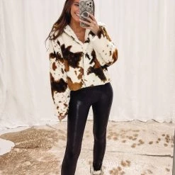 Indie Collection Fuzzy Cowprint Jacket New Arrivals