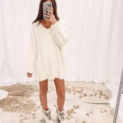 Indie Collection New Arrivals Amanda Sweater Tunic - Cream