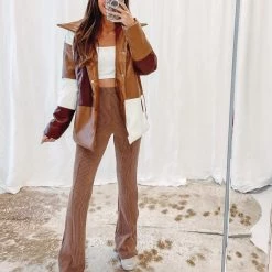 Indie Collection New Arrivals Knit Ribbed Flare Leggings