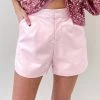 Indie Collection Pink Leather Shorts