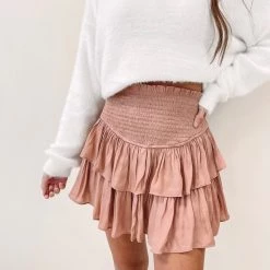 Indie Collection New Arrivals Smocked Skirt - Rosette