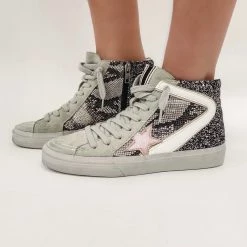 Indie Collection New Arrivals Pink/Glitter High Top Sneakers