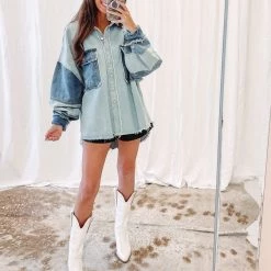 Indie Collection Denim Patch Shacket