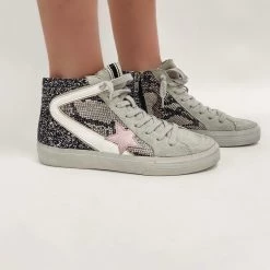 Indie Collection New Arrivals Pink/Glitter High Top Sneakers