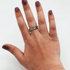 Indie Mae Gold Plated Rainbow Ring