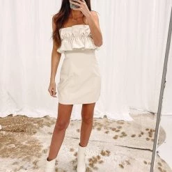 Indie Collection Dresses + Rompers Cream Ruffle Dress