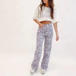 Indie Collection New Arrivals Printed Denim Pants