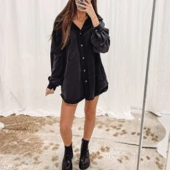 Indie Collection New Arrivals Olson Shacket - Black