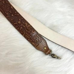 Indie Collection Gold Cowhide Crossbody With Embossed Strap Leather Accessories