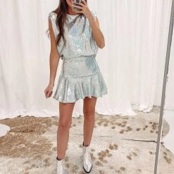 Indie Collection Iridescent Sequin Skirt USA Collection