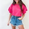 Indie Collection New Arrivals Preston Hot Pink Top