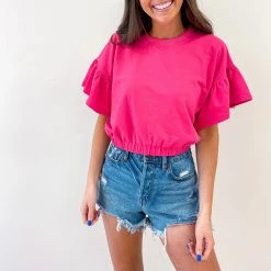 Indie Collection New Arrivals Preston Hot Pink Top